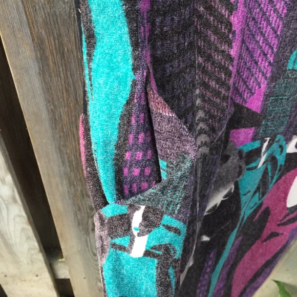 Purple & grey 'stylish ladies' mini dress tunic w/pockets - size S/M - Picture 4 of 7